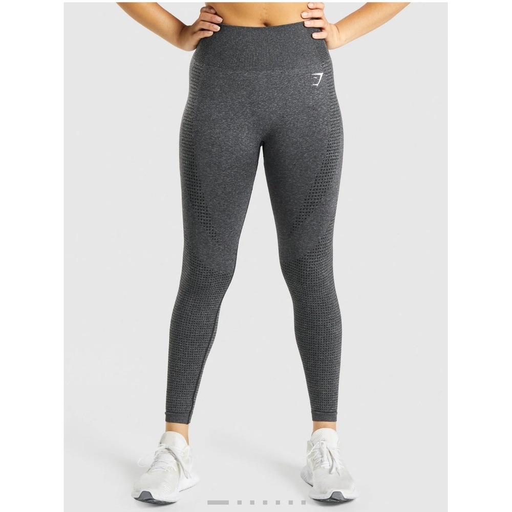 Gymshark Charcoal Grey Vital Seamless 2.0 Leggings M Sporty Neutral Clean Girl